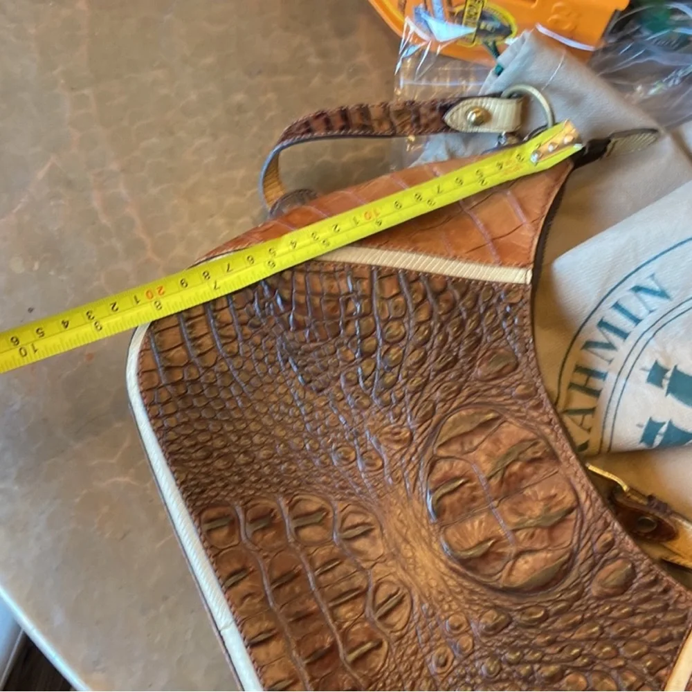 Brahmin Tan and Brown Embossed Bag EUC - Picture 11 of 11